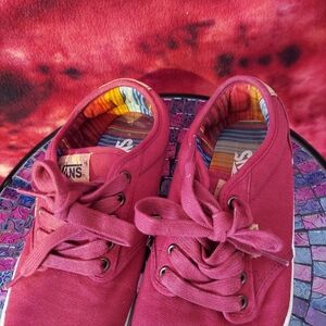 Vans Red Canvas Sneakers